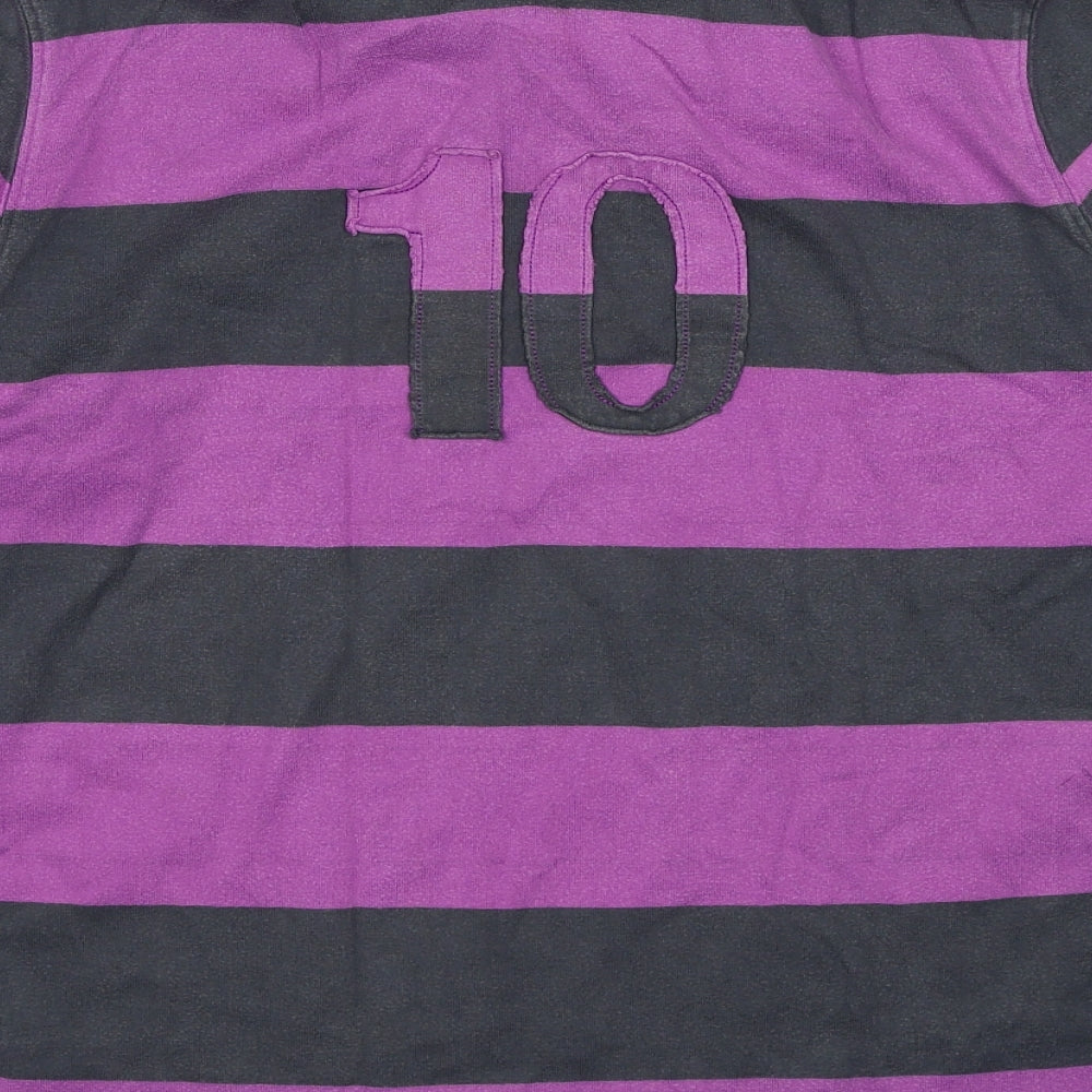 PUMA Mens Purple Striped Cotton Pullover Sweatshirt Size M