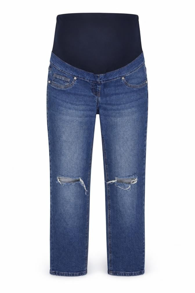 Front view of Next women’s blue cotton straight jeans, size UK 8 slim