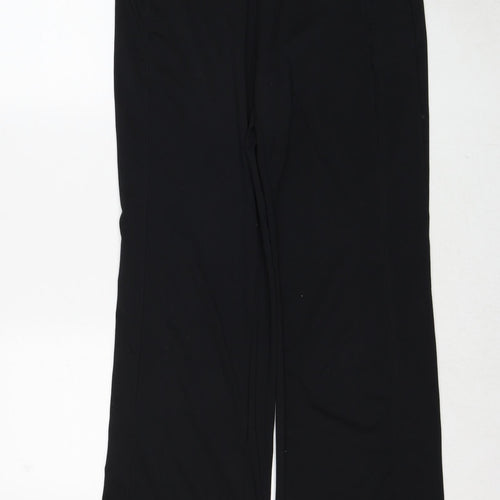 Marks and Spencer Womens Black Polyester Trousers Size 14 Regular