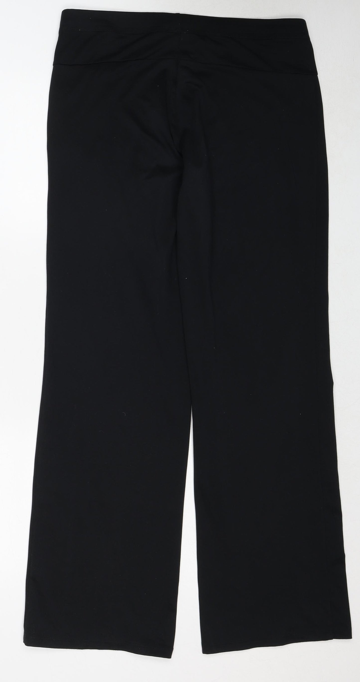 Marks and Spencer Womens Black Polyester Trousers Size 14 Regular