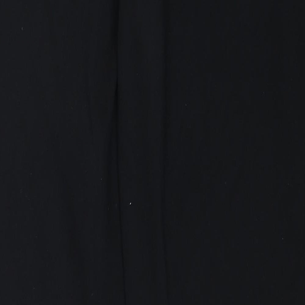 Marks and Spencer Womens Black Polyester Trousers Size 14 Regular