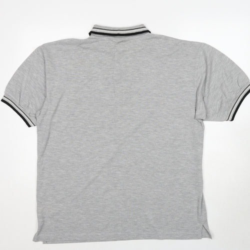 Best Basics Mens Grey Polyester Polo Size L Collared Pullover