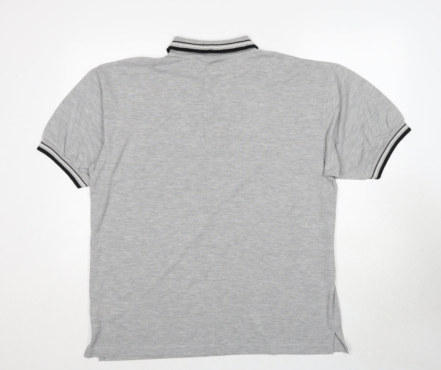 Best Basics Mens Grey Polyester Polo Size L Collared Pullover