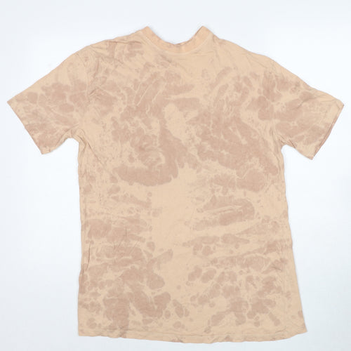 Misspap Womens Beige Cotton Basic T-Shirt Size 6 Round Neck
