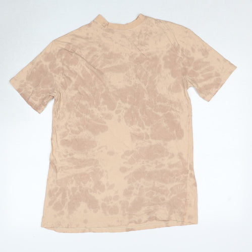 Misspap Womens Beige Cotton Basic T-Shirt Size 6 Round Neck