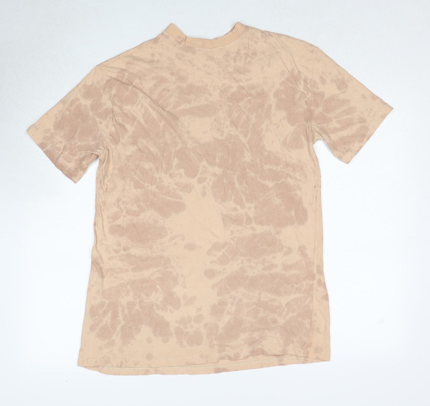 Misspap Womens Beige Cotton Basic T-Shirt Size 6 Round Neck