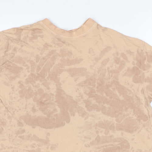 Misspap Womens Beige Cotton Basic T-Shirt Size 6 Round Neck