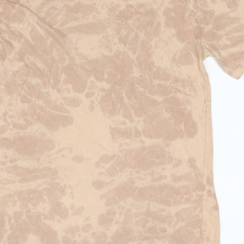 Misspap Womens Beige Cotton Basic T-Shirt Size 6 Round Neck