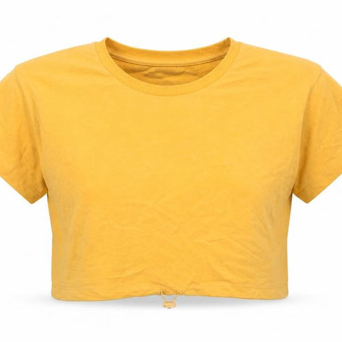 Chelsea Peers Womens Yellow Cotton Basic T-Shirt Size S Round Neck