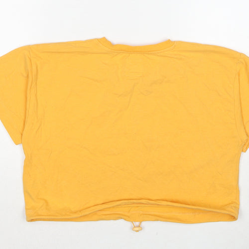 Chelsea Peers Womens Yellow Cotton Basic T-Shirt Size S Round Neck