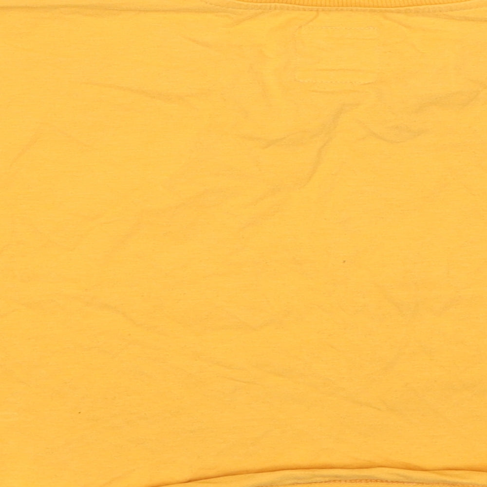 Chelsea Peers Womens Yellow Cotton Basic T-Shirt Size S Round Neck