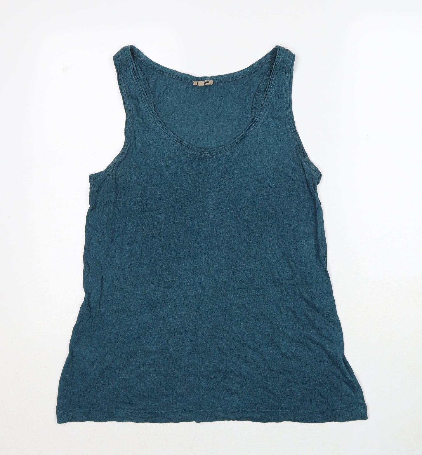 Jigsaw Womens Blue Linen Basic Tank Size M Scoop Neck