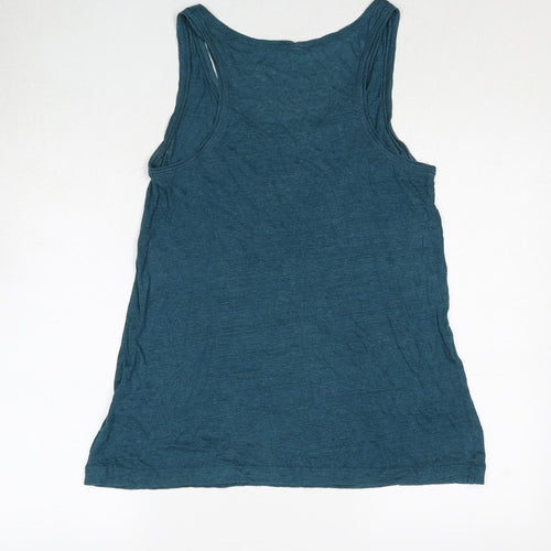 Jigsaw Womens Blue Linen Basic Tank Size M Scoop Neck