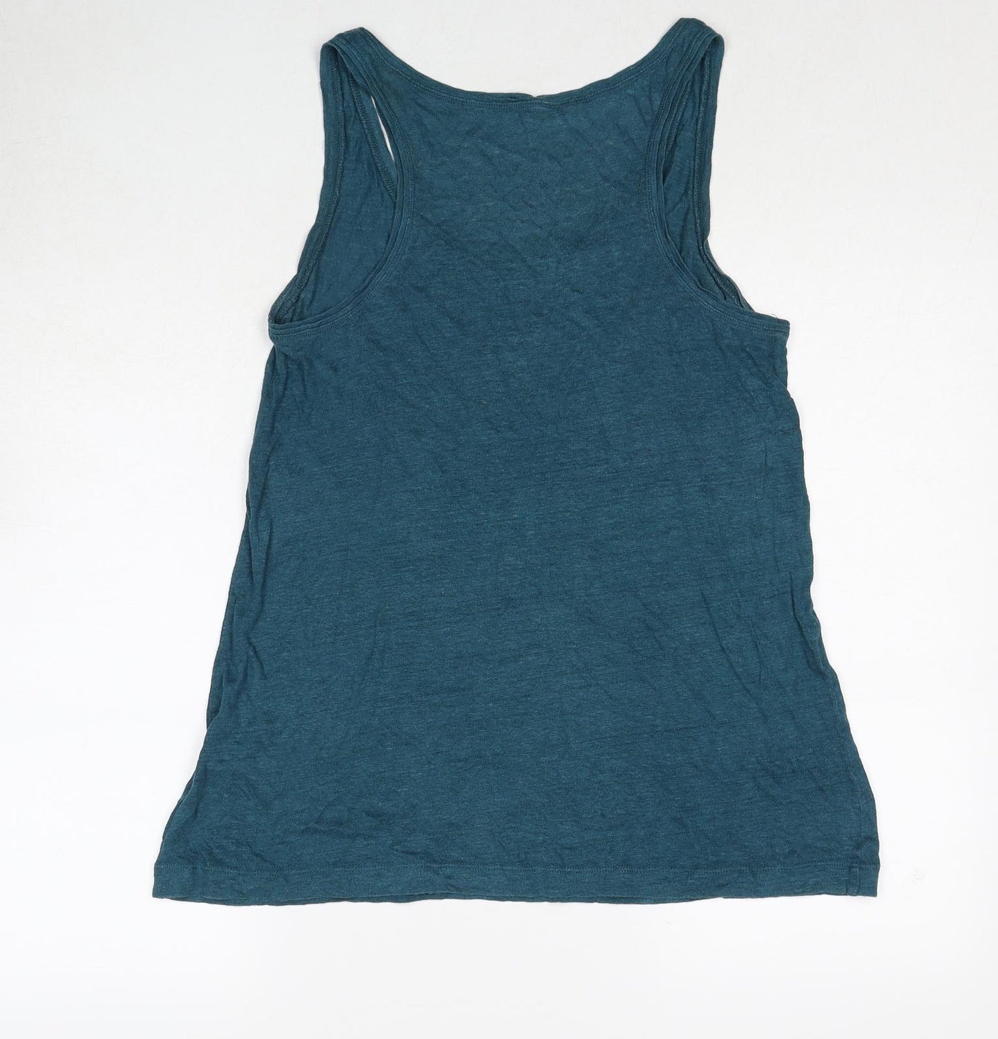 Jigsaw Womens Blue Linen Basic Tank Size M Scoop Neck