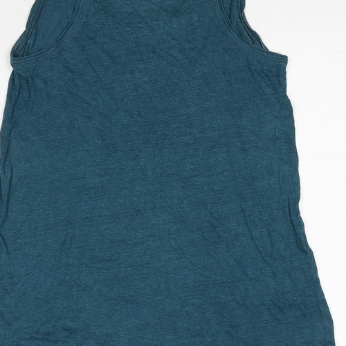 Jigsaw Womens Blue Linen Basic Tank Size M Scoop Neck