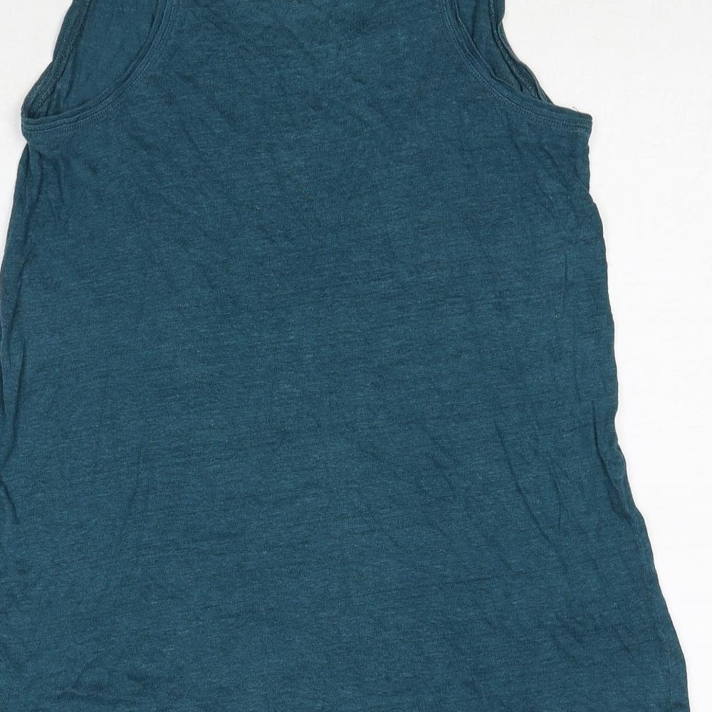Jigsaw Womens Blue Linen Basic Tank Size M Scoop Neck