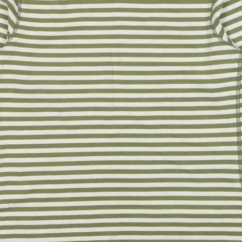 Seasalt Womens Green Striped Cotton Tunic T-Shirt Size 12 Round Neck - Pockets