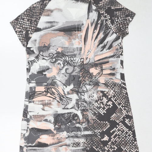 Gerry Weber Womens Multicoloured Floral Viscose Basic T-Shirt Size 12 Round Neck