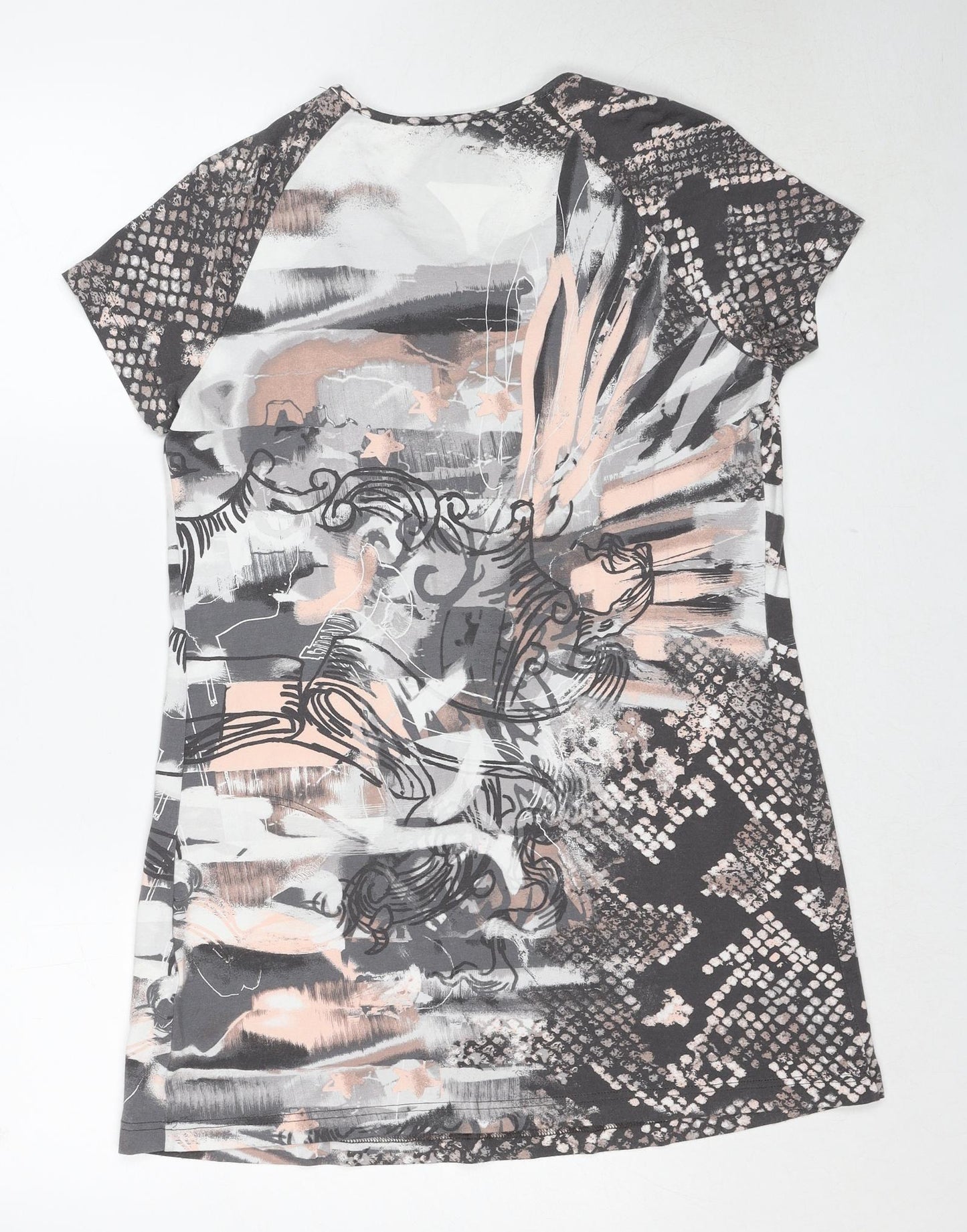 Gerry Weber Womens Multicoloured Floral Viscose Basic T-Shirt Size 12 Round Neck