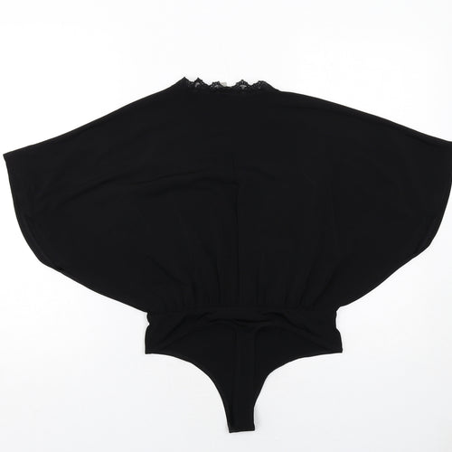 ASOS Womens Black Polyester Bodysuit One-Piece Size 8 Snap