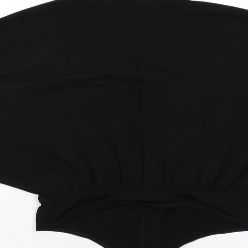 ASOS Womens Black Polyester Bodysuit One-Piece Size 8 Snap