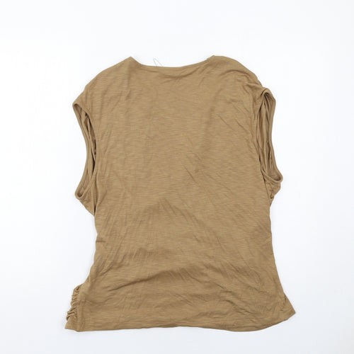 Marks and Spencer Womens Brown Modal Basic Blouse Size 20 V-Neck - Wrap Style