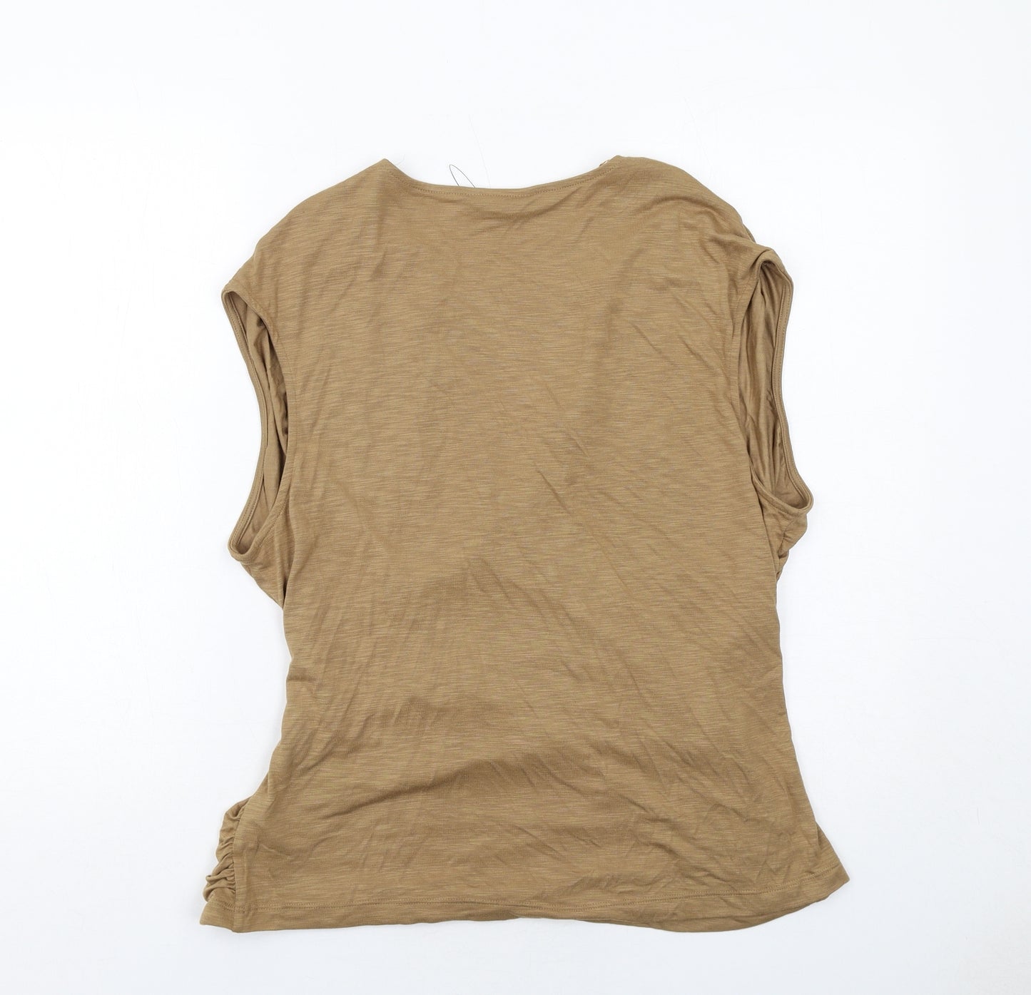 Marks and Spencer Womens Brown Modal Basic Blouse Size 20 V-Neck - Wrap Style