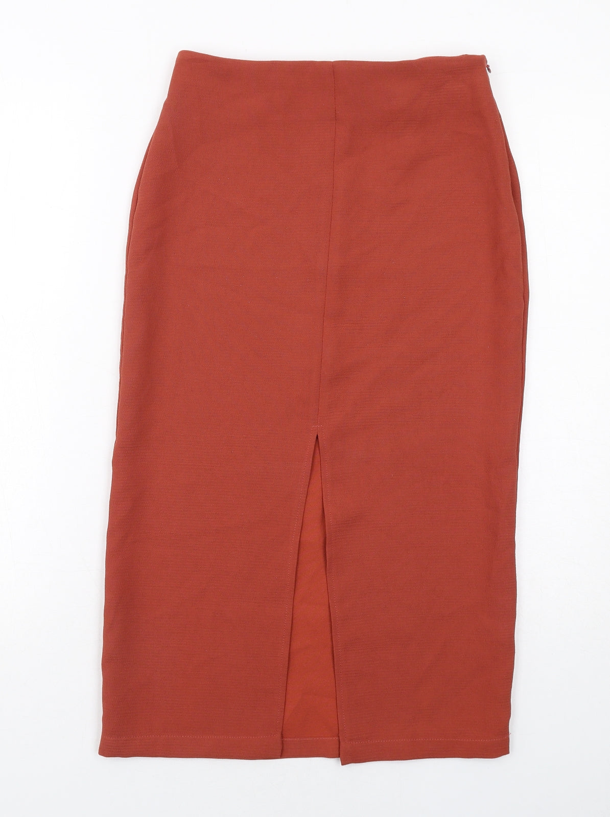 Topshop Womens Orange Polyester A-Line Skirt Size 6 Zip