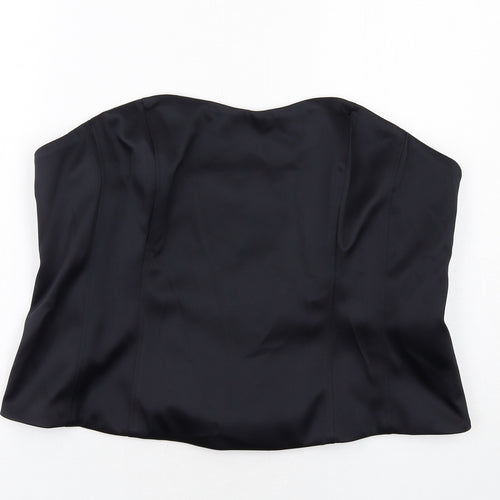 Marks and Spencer Womens Black Polyester Cropped Blouse Size 22 Sweetheart - Strapless