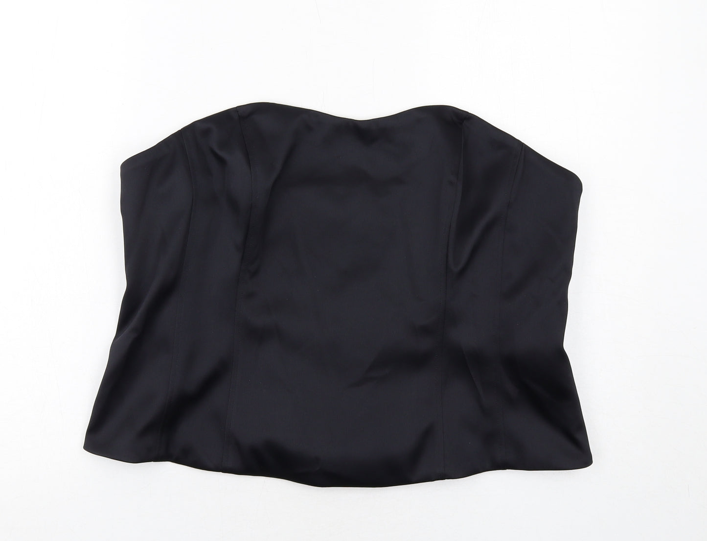 Marks and Spencer Womens Black Polyester Cropped Blouse Size 22 Sweetheart - Strapless