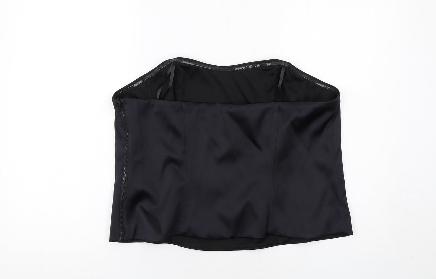 Marks and Spencer Womens Black Polyester Cropped Blouse Size 22 Sweetheart - Strapless