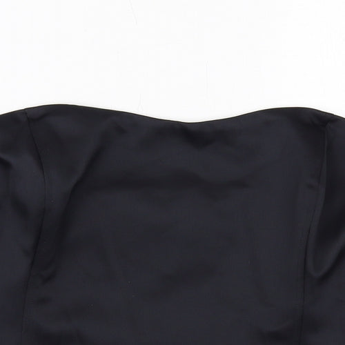 Marks and Spencer Womens Black Polyester Cropped Blouse Size 22 Sweetheart - Strapless