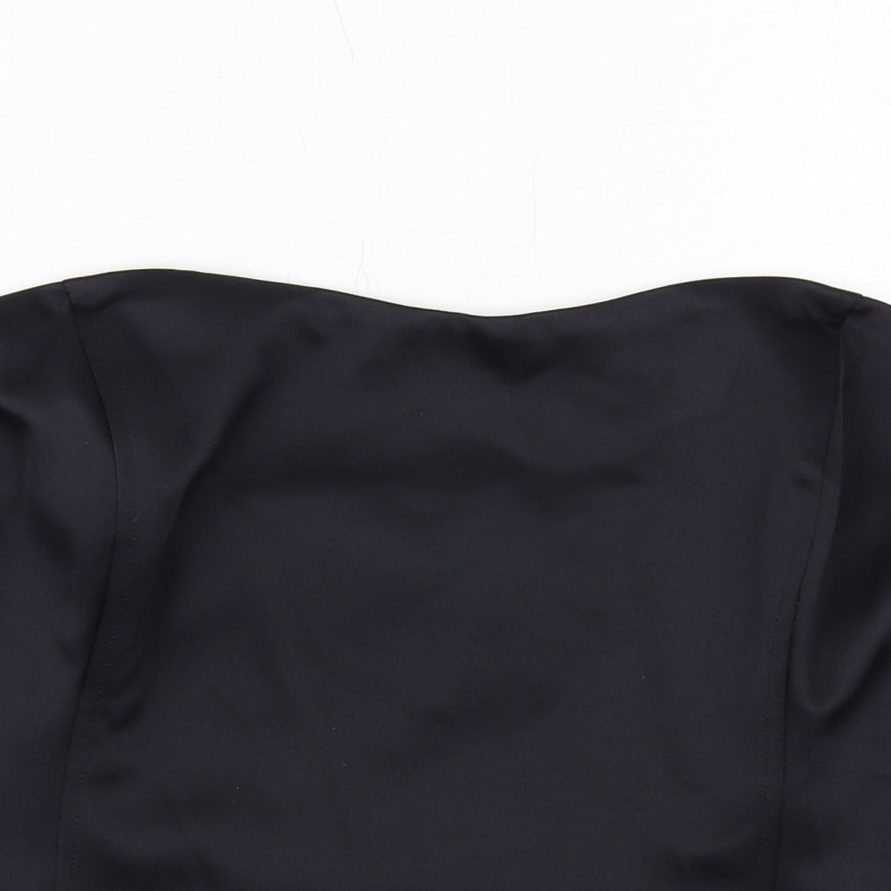 Marks and Spencer Womens Black Polyester Cropped Blouse Size 22 Sweetheart - Strapless