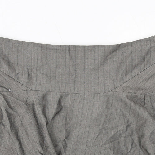 Warehouse Womens Grey Geometric Polyester Swing Skirt Size 12 Zip