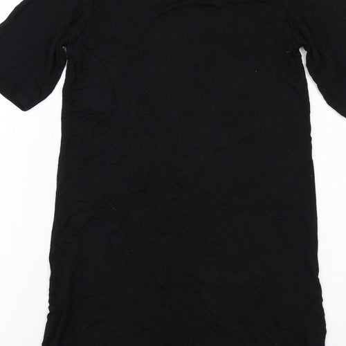 PRETTYLITTLETHING Womens Black Viscose A-Line Size 6 Round Neck Pullover