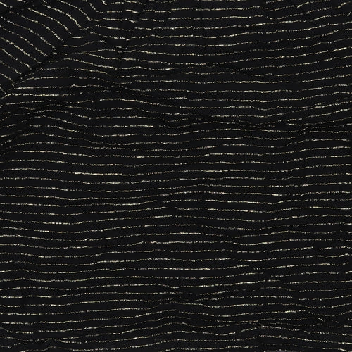 Per Una Womens Black Striped Viscose Basic Blouse Size 6 V-Neck