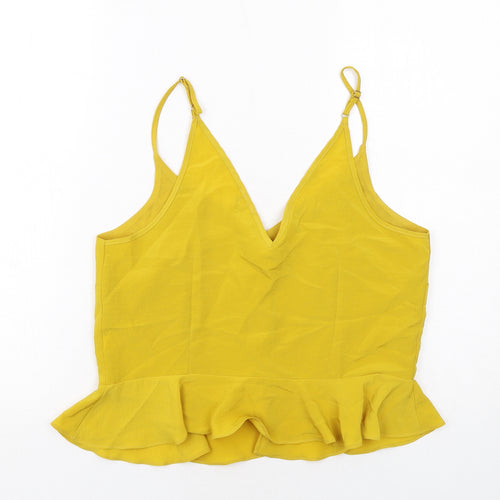River Island Womens Yellow Polyester Cropped Tank Size 12 V-Neck