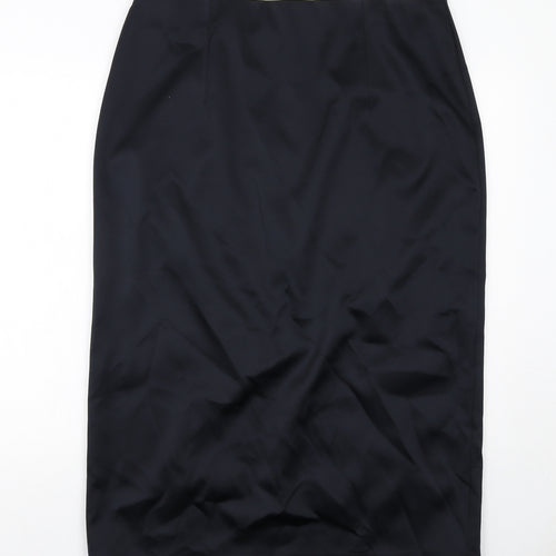 Marks and Spencer Womens Black Polyester A-Line Skirt Size 18 Zip