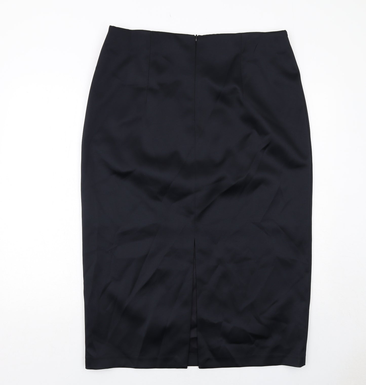 Marks and Spencer Womens Black Polyester A-Line Skirt Size 18 Zip
