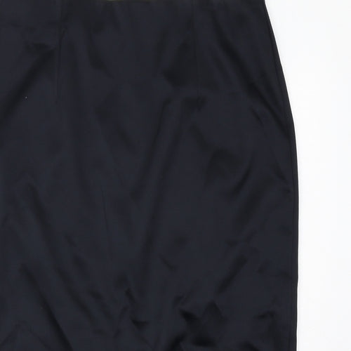 Marks and Spencer Womens Black Polyester A-Line Skirt Size 18 Zip