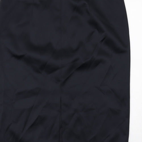 Marks and Spencer Womens Black Polyester A-Line Skirt Size 18 Zip