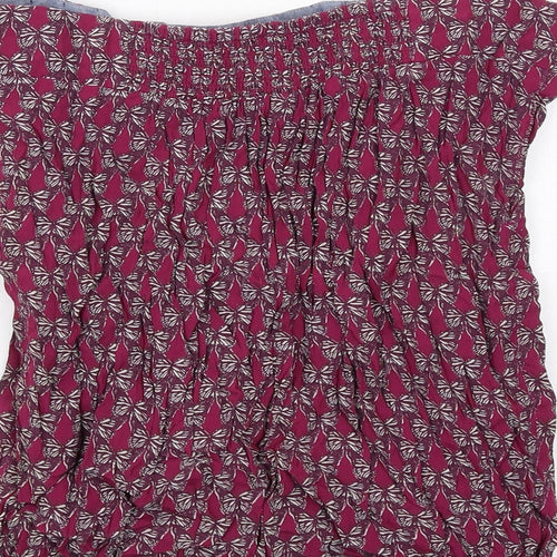White Stuff Womens Pink Geometric Viscose Basic Tank Size 12 Off the Shoulder - Butterfly