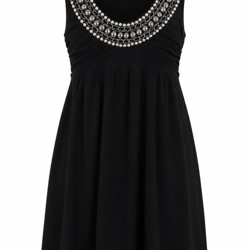 Body Flirt Womens Black Polyester A-Line Size 12 Scoop Neck Pullover - Embellished Neckline