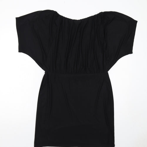 Body Flirt Womens Black Polyester Sheath Size 12 Off the Shoulder Pullover