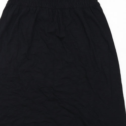Marks and Spencer Womens Black Cotton A-Line Size 12 Square Neck Pullover - Shirred Top Strapless