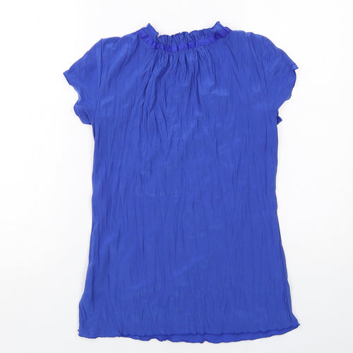 Motto Womens Blue Polyester Basic T-Shirt Size 10 Scoop Neck