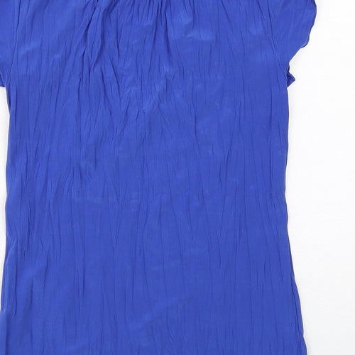 Motto Womens Blue Polyester Basic T-Shirt Size 10 Scoop Neck