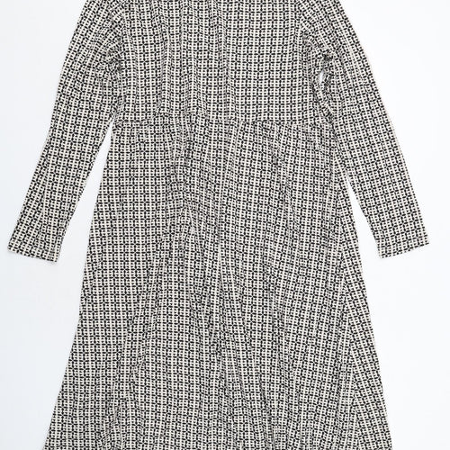Marks and Spencer Womens Ivory Geometric Viscose Trapeze & Swing Size 20 Round Neck Pullover