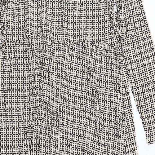 Marks and Spencer Womens Ivory Geometric Viscose Trapeze & Swing Size 20 Round Neck Pullover