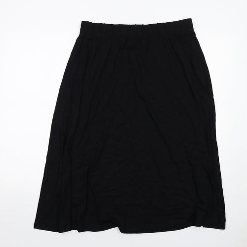Marks and Spencer Womens Black Viscose Swing Skirt Size 14
